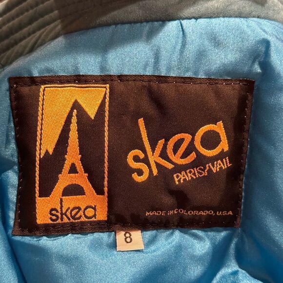 Vintage SKEA Turquoise 80’s Suede Lined Ski Jacket Women’s Puffy Shoulders Sz 8 - Picture 10 of 16